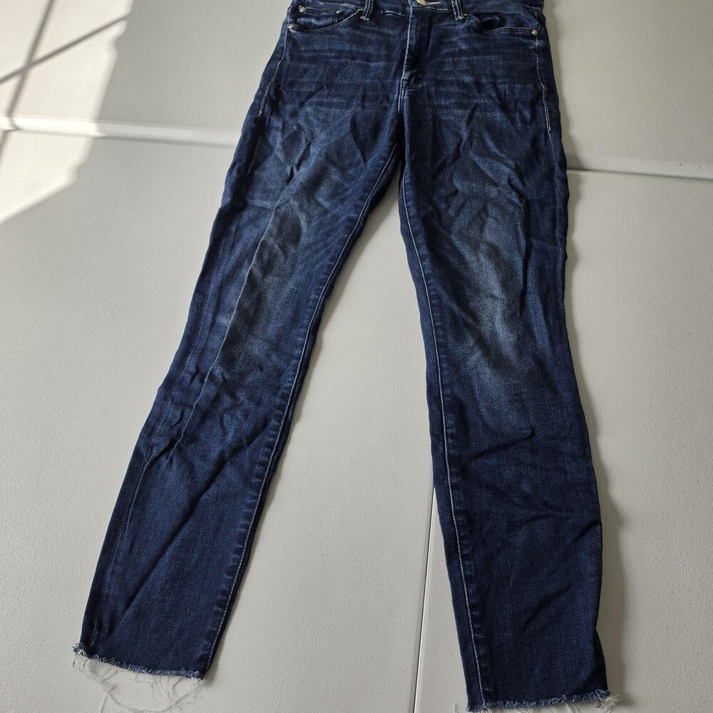 Mother Jeans Womens 26 Blue High Waisted Looker Ankle Fray Tongue And Chic